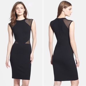 French Connection Viven Mesh Panelled Jersey Dress